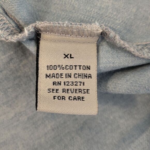 VTG 90s Blue Denim Button Front XL Midi Sundress Jumper with Pockets - Picture 14 of 14